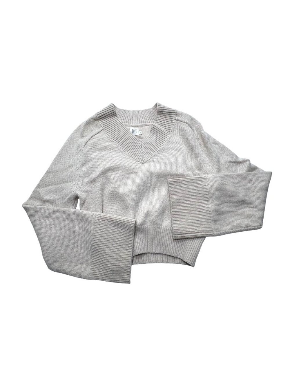 Helsa Talena V Neck Sweater in Light Oat